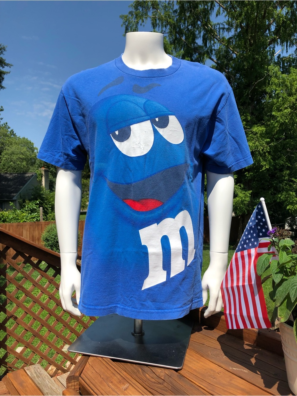 M&M'S Blue Tee T Shirt Vintage Single Stitch Mens L